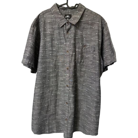 O’Neill Other - O’Neill Mens XXL Modern Fit Gray Short Sleeve Button Front Shirt Geometric Print